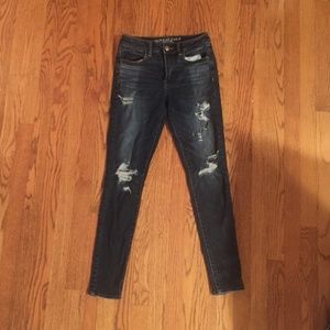 American Eagle High Rise Ripped Jeans